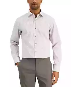 Alfani Men's Slim Fit 2-Way Stretch Performance Dress Shirt, White Berry, M - Picture 1 of 4