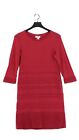 Monsoon Women's Midi Dress M Red 100% Cotton Jumper Dress