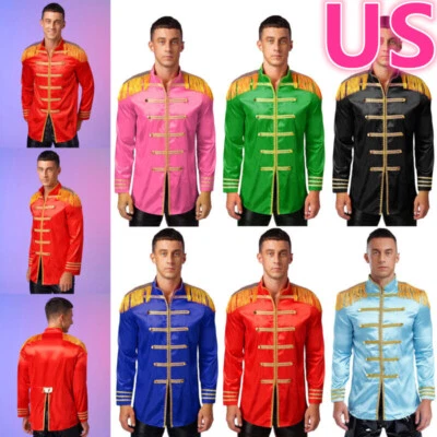 Men's Budget Jacket Halloween Sergeant Pepper Cosplay Rock Satin Coat Costume - Image 1 of 4