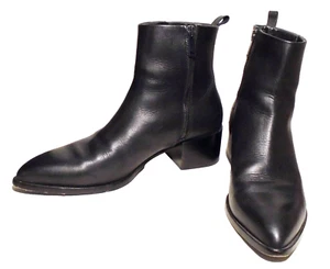 Mint THURSDAY Handmade TEMPO Women's BLACK Leather 2" Heel BOOTS/Booties SIZE 8 - Picture 1 of 6