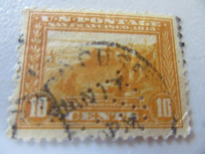 Sc#400 San Francisco Bay 10c Stamp Used (CV $22) No Gum-Prior H- 1913  #4 - Image 1 of 2