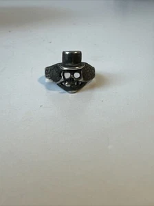 Vintage Silver Skull Ring - Top Hat and Cigar - Picture 1 of 5