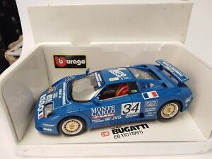 Burago Club degli 11 Mini Miniera Bugatti EB110 #34 - 24h Le Mans 1994 1/18