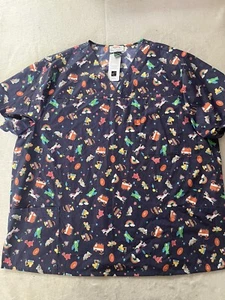 Koala Kids By Fella Healthwear Size 3XL XXXL Koala Print Scrub Top Made In Aus - Picture 1 of 11