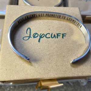 New JOYCUFF Best Friends Get Promoted To GODMOTHER Stainless Steel BRACELET Cuff - Picture 1 of 2
