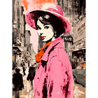 Retro Aesthetic Vintage Fashion Woman in Street Huge Wall Art Poster Print Giant