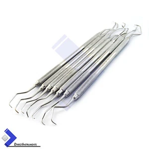 7Pcs Dental Gracey Bone Curettes Surgical Periodontal Root Planning Preparation - Picture 1 of 1