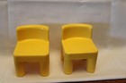 Vintage Little Tikes Dollhouse Furniture 2 Yellow Chairs