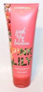Bath & Body Works PINK LILY & BAMBOO Body Cream 8oz Tahitian Monoi Oil ~READ~ - Picture 1 of 4
