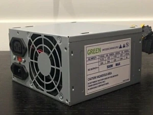 BRANDNEU--Grün 500w-Max ULTRA QUIET ATX Netzteil 20+4 Pin & SATA - Bild 1 von 4
