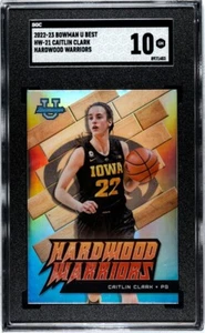 2022-23 Bowman Best U CAITLIN CLARK Hardwood Warriors SGC 10 GEM MINT RC Iowa - Picture 1 of 7