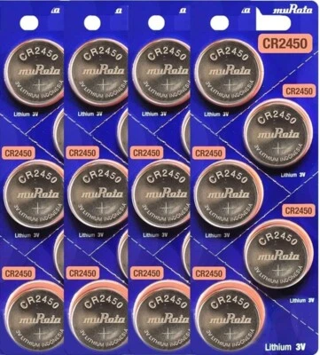 Veinte (20) pilas de botón de litio Murata CR2450 610mAh de 3 voltios Foto 1 de 2