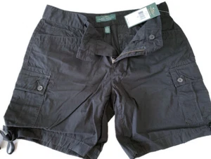 Pantalón corto cargo de popelina de algodón para mujer Lauren Jeans Co. (talla: 8, negro) precio de venta sugerido por el fabricante 69,50 USD - Imagen 1 de 6