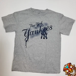 2004 MLB New York Yankees Youth LG 14 16 Short Sleeve T-Shirt Gray Lee Sport - Picture 1 of 8