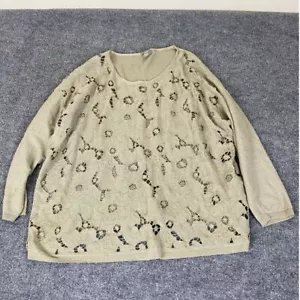 J.Jill Peasant Blouse Top Plus Size 2X Beige Floral Cutout Pattern Long Sleeve - Picture 1 of 13