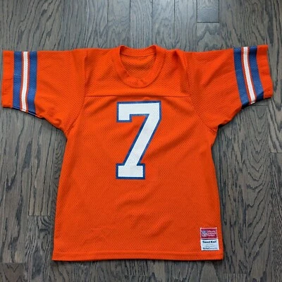 Camiseta De Colección Denver Broncos John Elway Tejida Arena #7 Naranja Años 80 Mediana/Pequeña NFL Foto 1 de 4