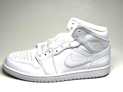 Nike Turnschuhe Sportschuh Herren Air Jordan 1 Mid 554724-136 White Sneaker