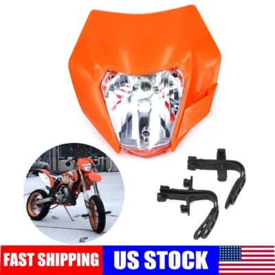 Para SX SXF XC XCW EXC XCF Dirt Bike Faro Luz Lámpara Universal Naranja Foto 1 de 4