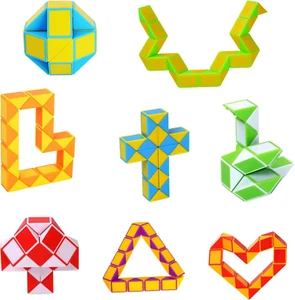 8x Magic Snake Würfel 24 Blöcke 3D Puzzle Kindergeburtstag Geschenk - Bild 1 von 19