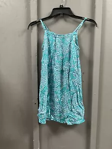 SO Girls Size Medium (7/8) Blue Floral Dress Spaghetti Strap Adjustable - Picture 1 of 5