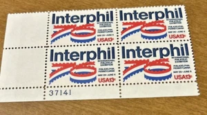 USA Sc#1632 "Interphil-Coiled" Plattenblock -13c-1976 postfrisch - Bild 1 von 1