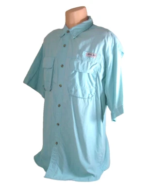 Camisa de pesca BIMINI BAY para hombre XL abotonada manga corta cuello capa ventilada Foto 1 de 4