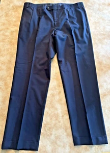Lauren Ralph Lauren Dress Pants Mens 38W x 30L 100% Wool Navy Blue Total Comfort - Picture 1 of 13