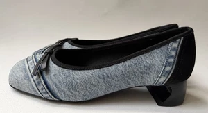 3.1 Phillip Lim ID Ballerina 35mm Crescent Denim Heel Pumps Sz 39/US 8.5/UK 6.5 - Picture 1 of 11