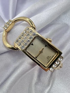 Women’s Gold Tone Crystal Encrusted Bezel Buckle Jennifer Lopez Watch Dainty - Picture 1 of 15