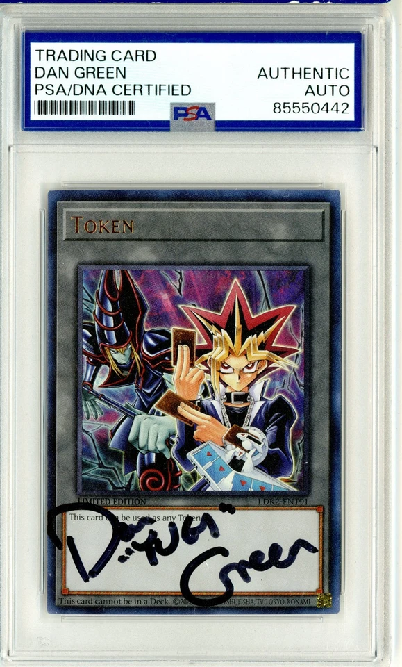 PSA Signed Dan Green Yu-Gi-Oh! TCG Token Legendary Decks II LDK2-ENT01 Ltd Ed UR - Image 1 of 2