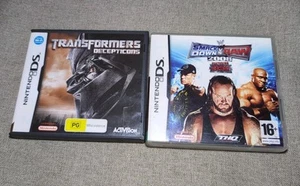 Nintendo DS Games Transformers Decepticons & Smack Down Vs Raw Tested Working - Picture 1 of 4