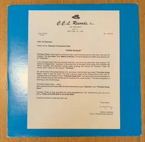 Fantasy Three - The  Buck Stops Here & Press Sheet  12” OG  C.C.L Rap 1984 - Imagen 1 de 4