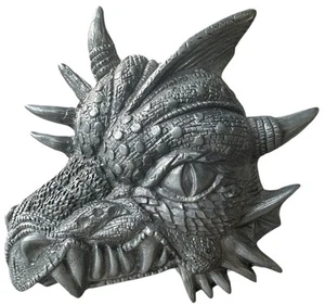 FIBBIA CINTURA MEDIEVALE DRAGONE RITAGLIATA! VINTAGE! RARO! GAP! 1996! BESTIA SPAVENTOSA - Foto 1 di 6