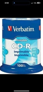 (qty 400) Verbatim CD-R 700MB 52X Speed White Inkjet Printable Spindle (4x 100) - Bild 1 von 2
