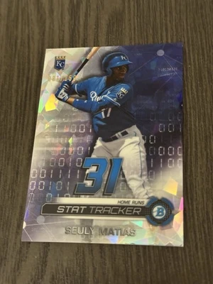 2019 Bowman Chrome Stat Tracker Atomic Refractor /150 #ST-SM SEULY MATIAS Card - Image 1 of 3