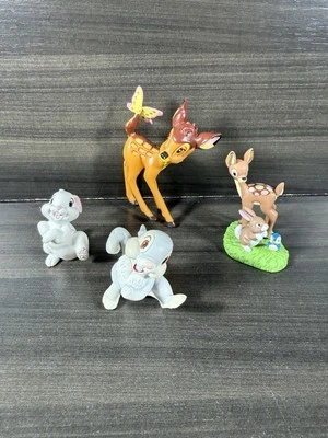 Disney Bambi Set 4 Plastic Figures Bambi Thumper  Miss Bunny Cake Topper - Image 1 of 4