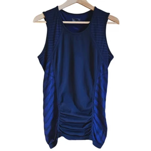 Athleta Color Block Fast Track gerafftes Tanktop marineblau und blau Damen Large - Bild 1 von 8