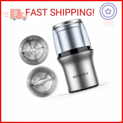 Электрическая кофемолка и кофемолка для специй Secura с 2 лезвиями из нержавеющей стали R - Изображение 1 из 2
