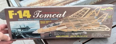 Guillow F-14 Tomcat Fighter Jet Aircraft Model Kit #1402, New - Image 1 of 4