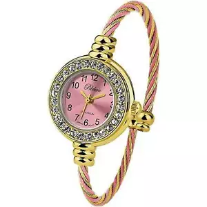 Blekon Women's Cuff Watch Round Analog Arabic Numbers Wire Bracelet 23mm Case - Picture 1 of 87