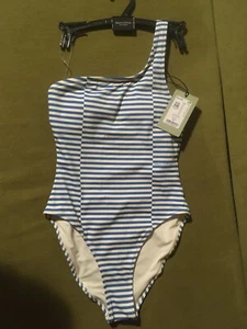 Marc O Polo Badeanzug NEU asymmetrisch Streifen 34 32 XS Blau Hellblau Weiß - Bild 1 von 7