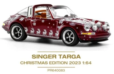 PORSCHE Singer Targa - Christmas Edition 2023 - red - POP RACE 1:64