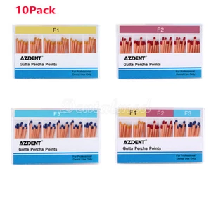 10Packs dental Obturación endodóntica Puntos universales de gutapercha F1 F2 F3 - Picture 1 of 16