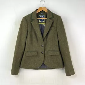 Boden Tweed Jacket Womens 6 Green Wool Moon British Country Hacking Blazer - Picture 1 of 15