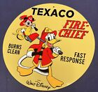 Texaco Fire Chief Fire Fighter 12' Metal Tin Aluminum Sign