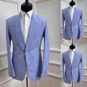 Men's Suit Jacket Plain Simple Tops Wedding Dinner Business Events - Picture 1 of 8