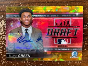 Elijah Green Draft Night Autograph-Atomic Gold Refractor /50 - 2022 Bowman Draft - Picture 1 of 2