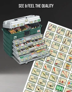 2 Pack Tackle Box Organizer Labels - Image Edition - Decals for Lures, Hooks - Picture 1 of 11