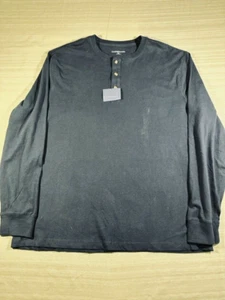 Croft & Barrow Mens Sz XL Shirt Long Sleeve Gray 1/4 Button Front Black NWT #298 - Picture 1 of 12