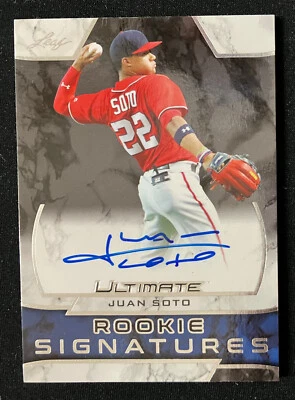 JUAN SOTO NEW YORK METS 2019 LEAF ULTIMATE ROOKIE SIGNATURES AUTOGRAPH #RS-JS1 - Image 1 of 4